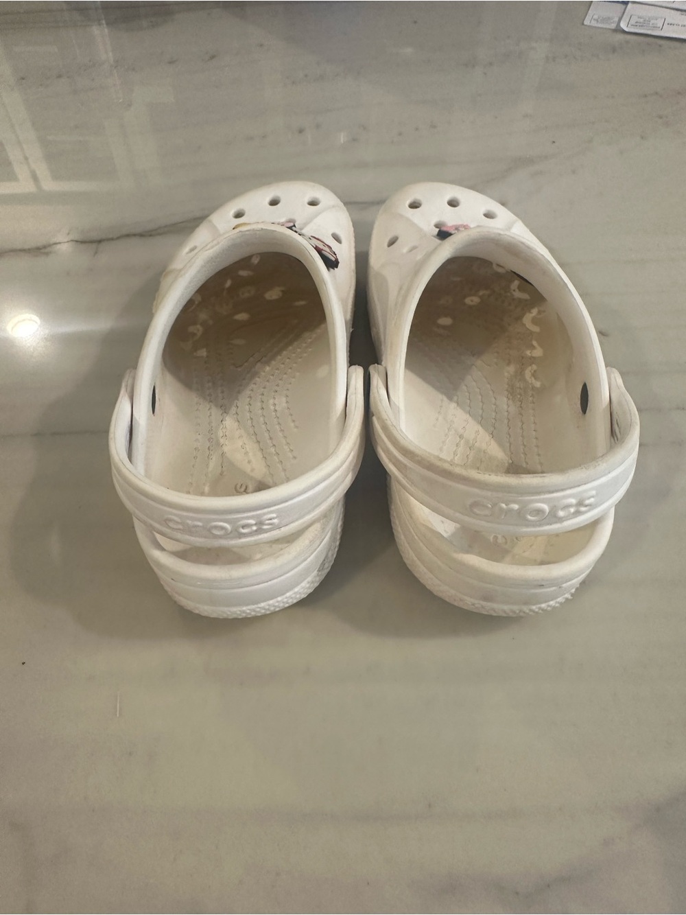 CROCS Kids Clogs in White and Pink Glitter - Picture 4 of 11